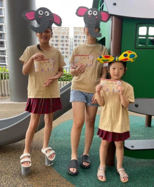 Fun circus-inspired drawing session during children’s art workshop in Singapore