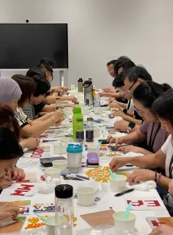 Company art jamming event designed for creativity and teamwork