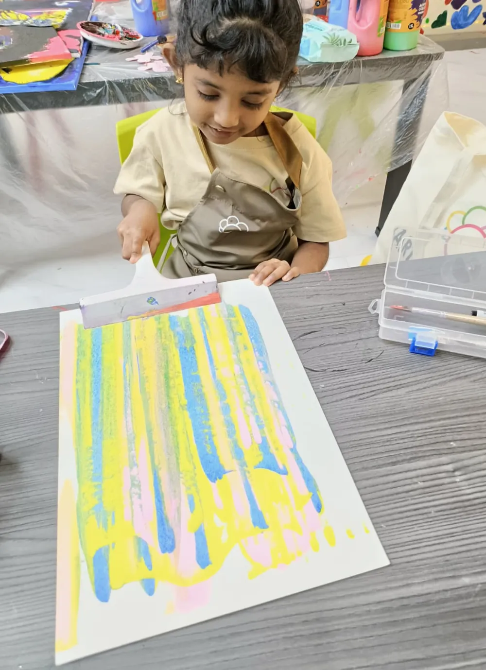 Kids art talent showcase during exhibition and competition