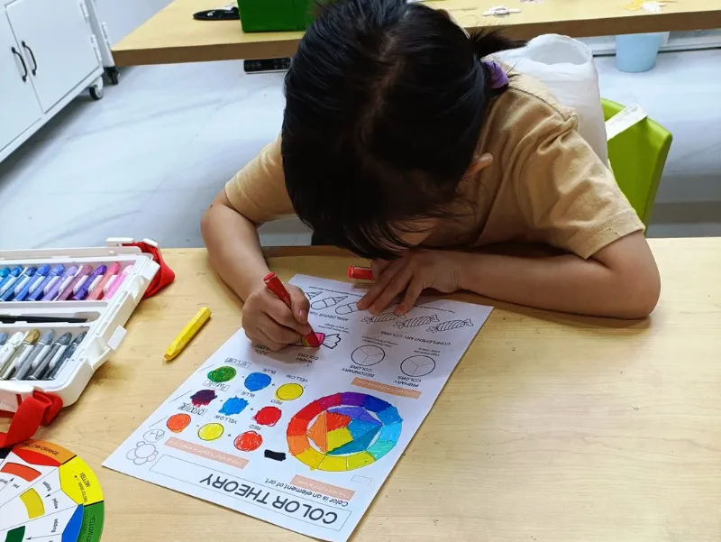 Kids exploring creativity through colorful themed art workshops