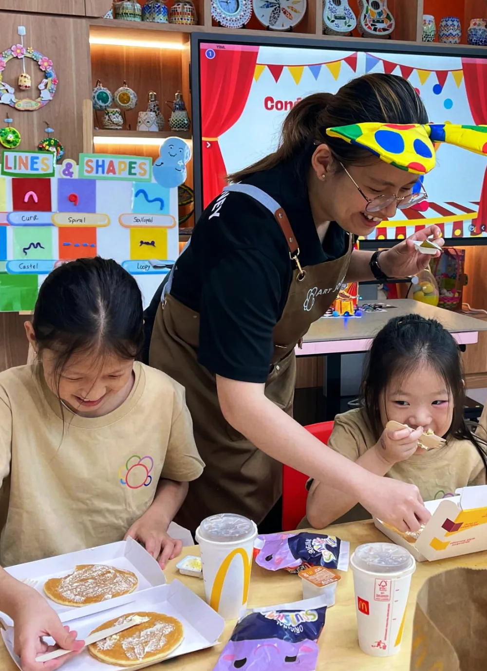 Kids learning and exploring creativity through themed art workshops
