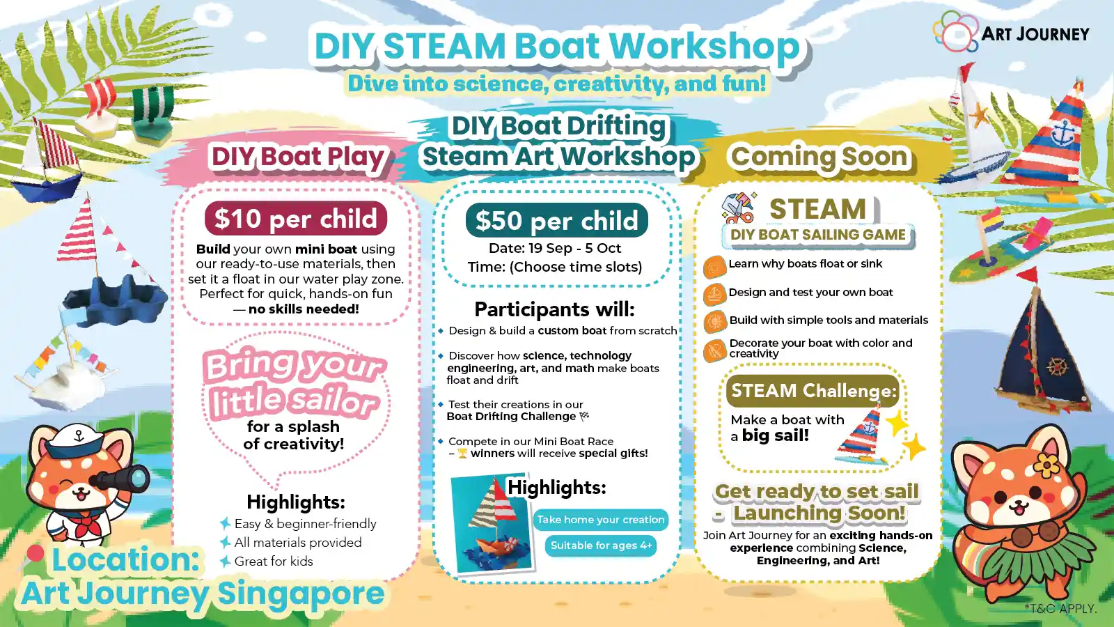 Join DIY STEAM Boat Workshop in Singapore