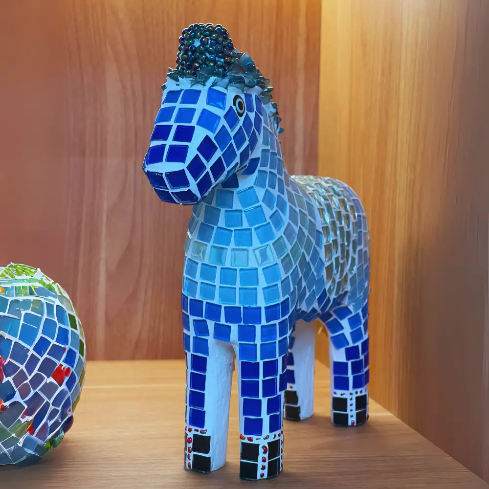 Decorative large mosaic horse art piece for interiors in SG