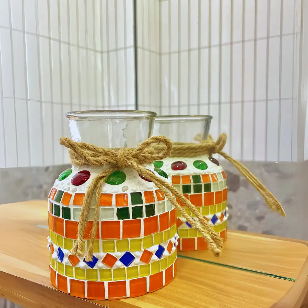 Handmade mosaic large open glass for home