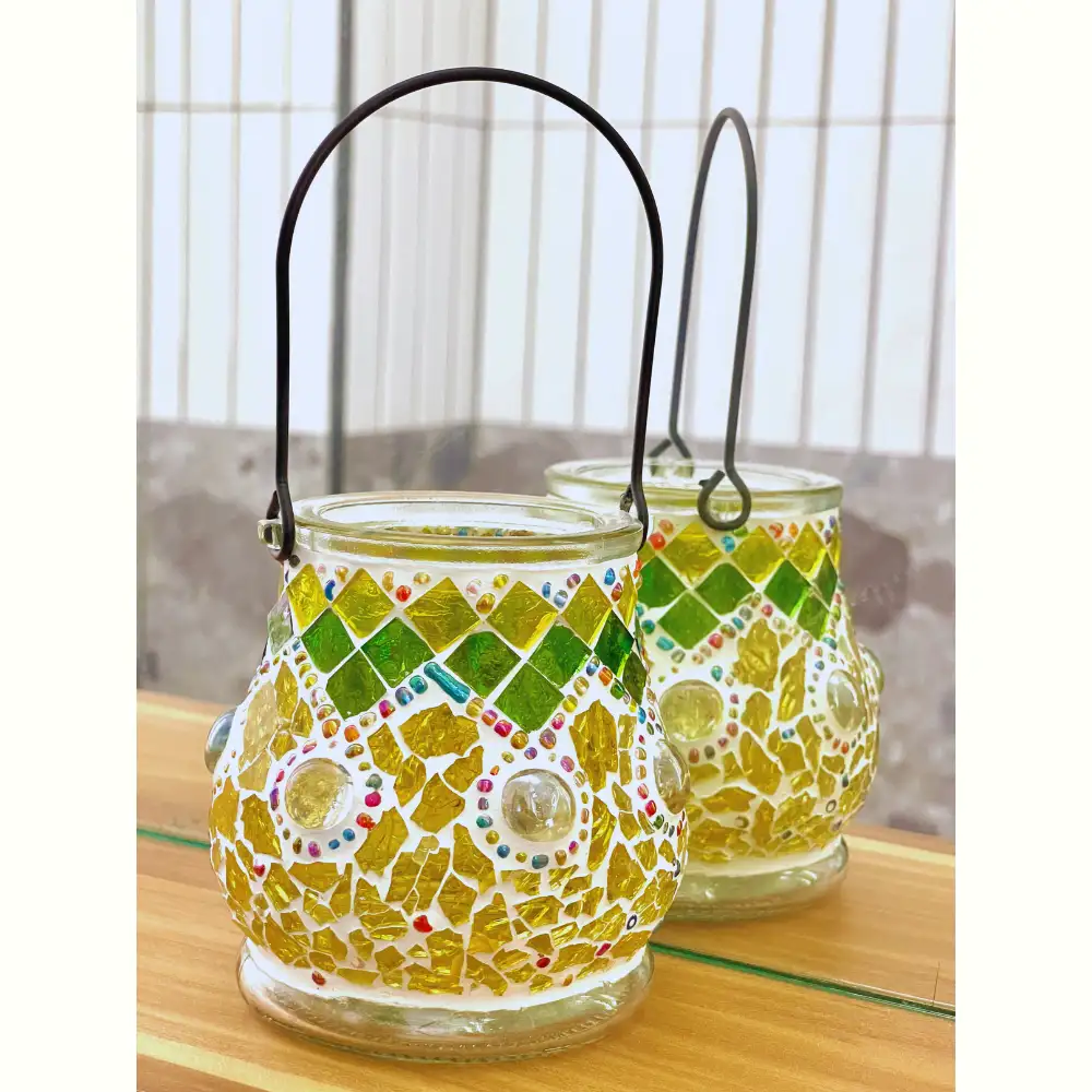 Mosaic Candelabra Candle Holder Elegant Design in Tengah