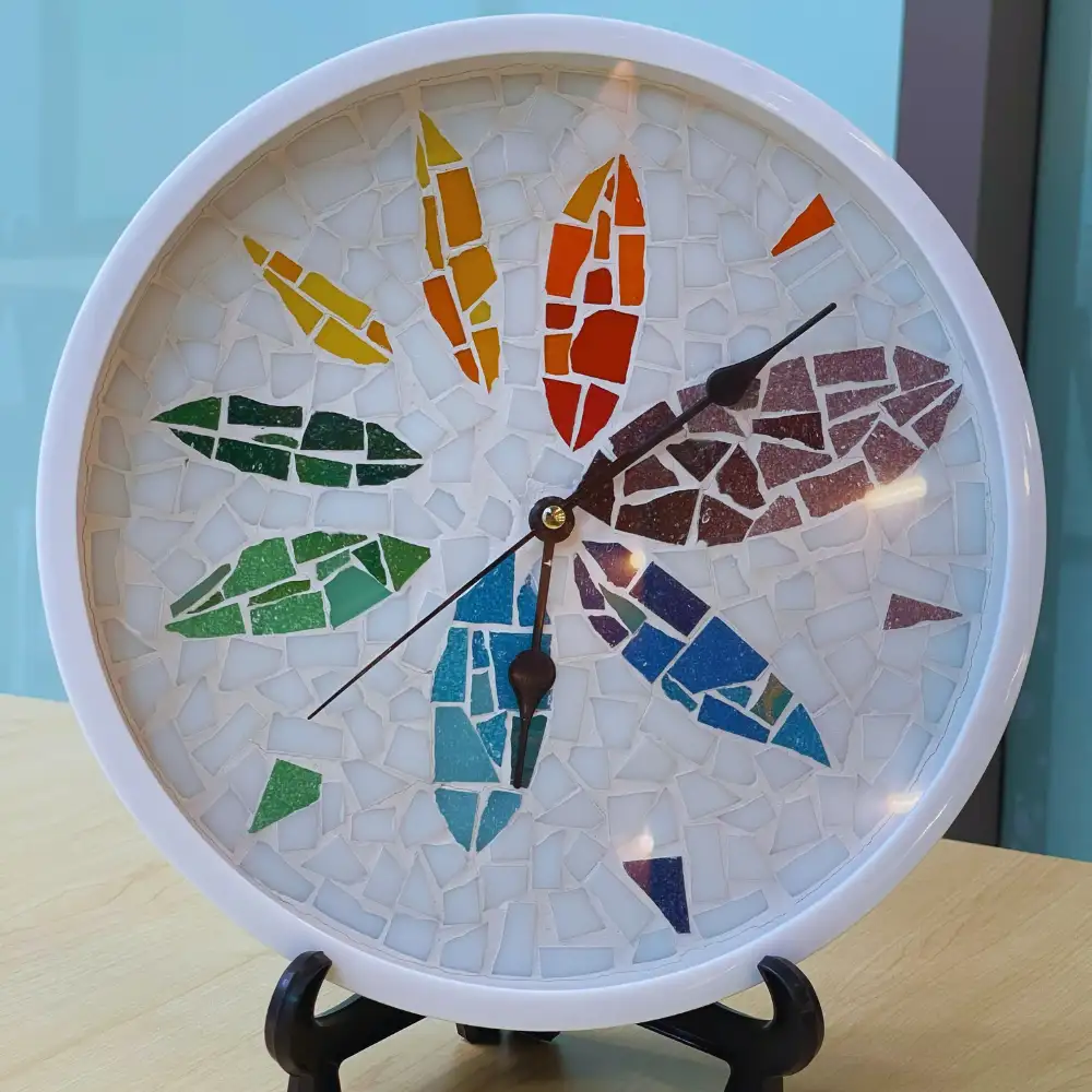 Unique handmade mosaic wall clock for modern home