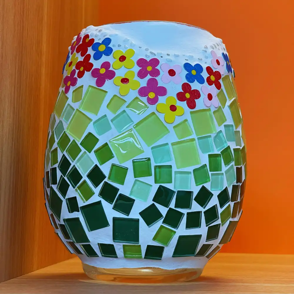 mosaic hydroponic glass vase for indoor plants