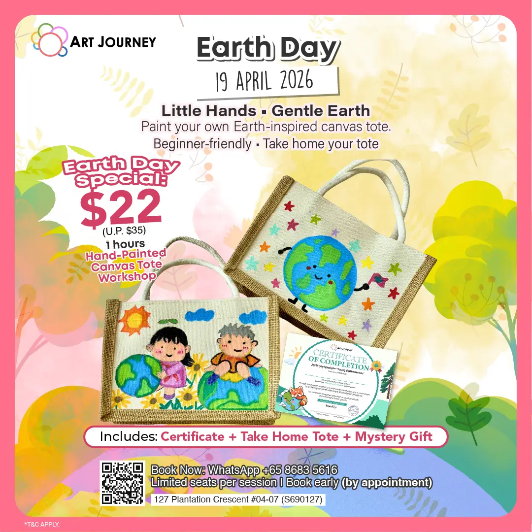 Earth day Hand Painted Canvas Tote Workshop