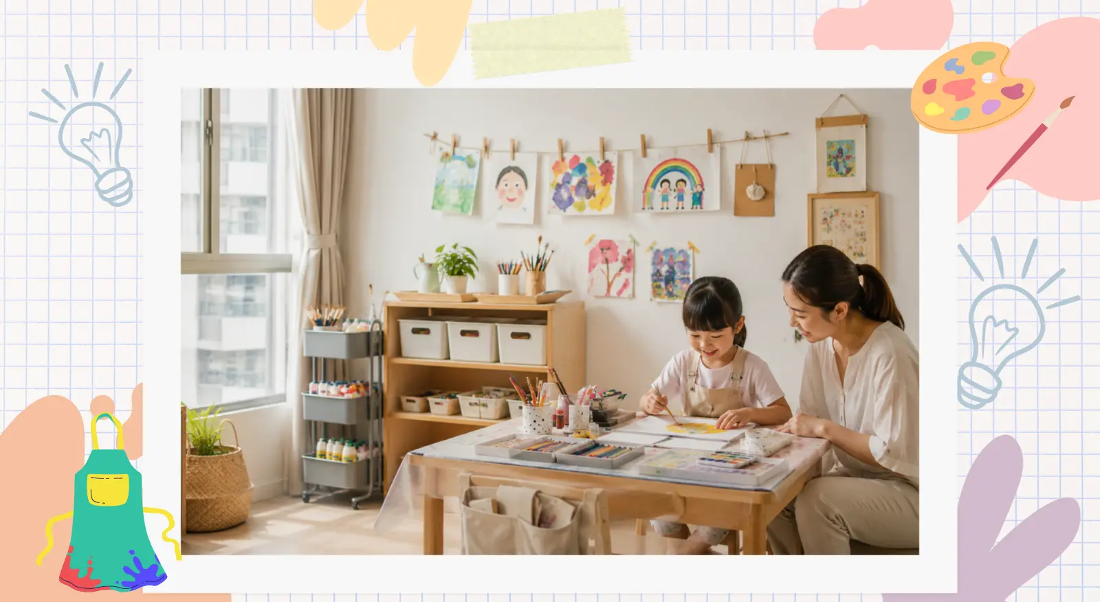 Building a home art corner for kids on a budget