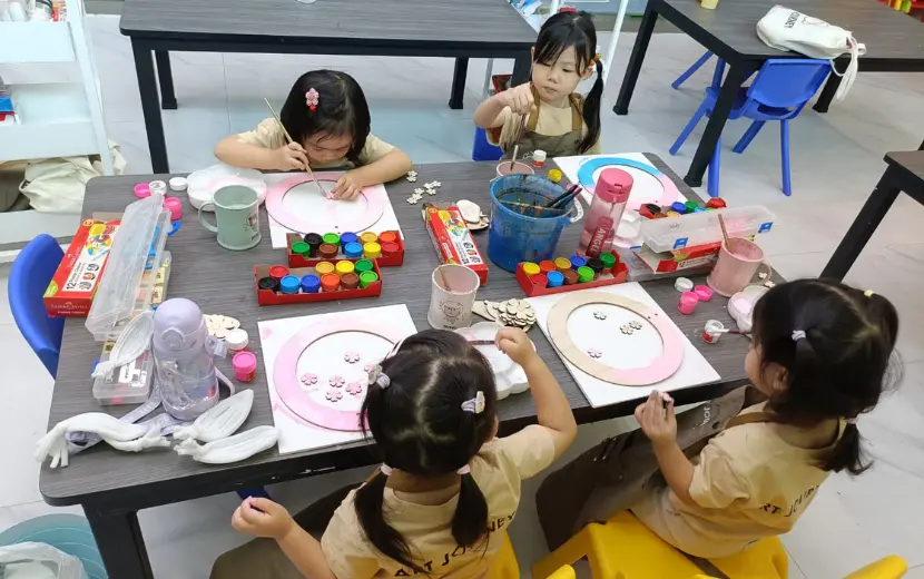 Child working on a structured art project at Art Journey Singapore — premium workshop popular with Hillview and Dairy Farm families
