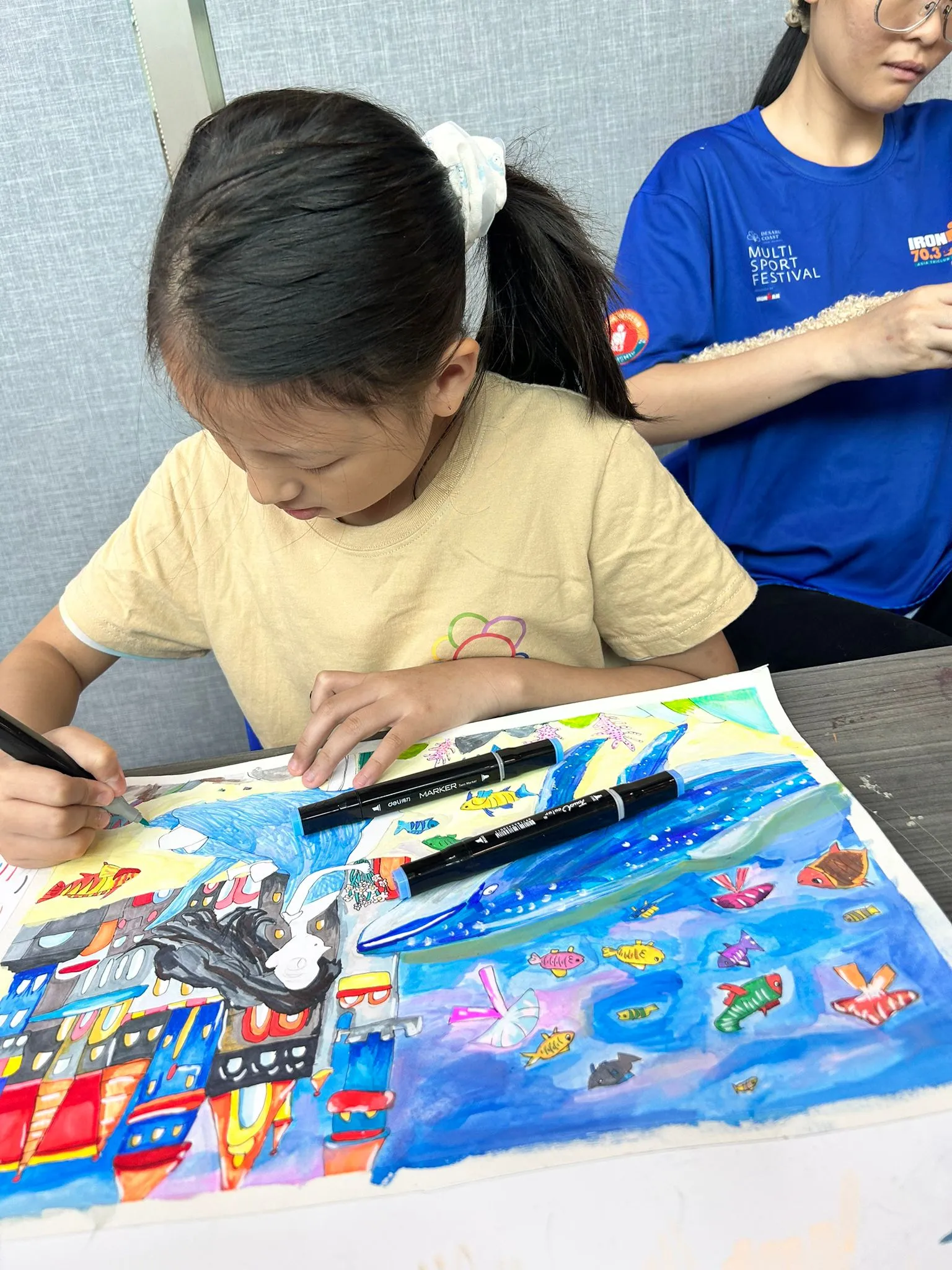 Children with different personalities enjoying different art formats at Art Journey Singapore