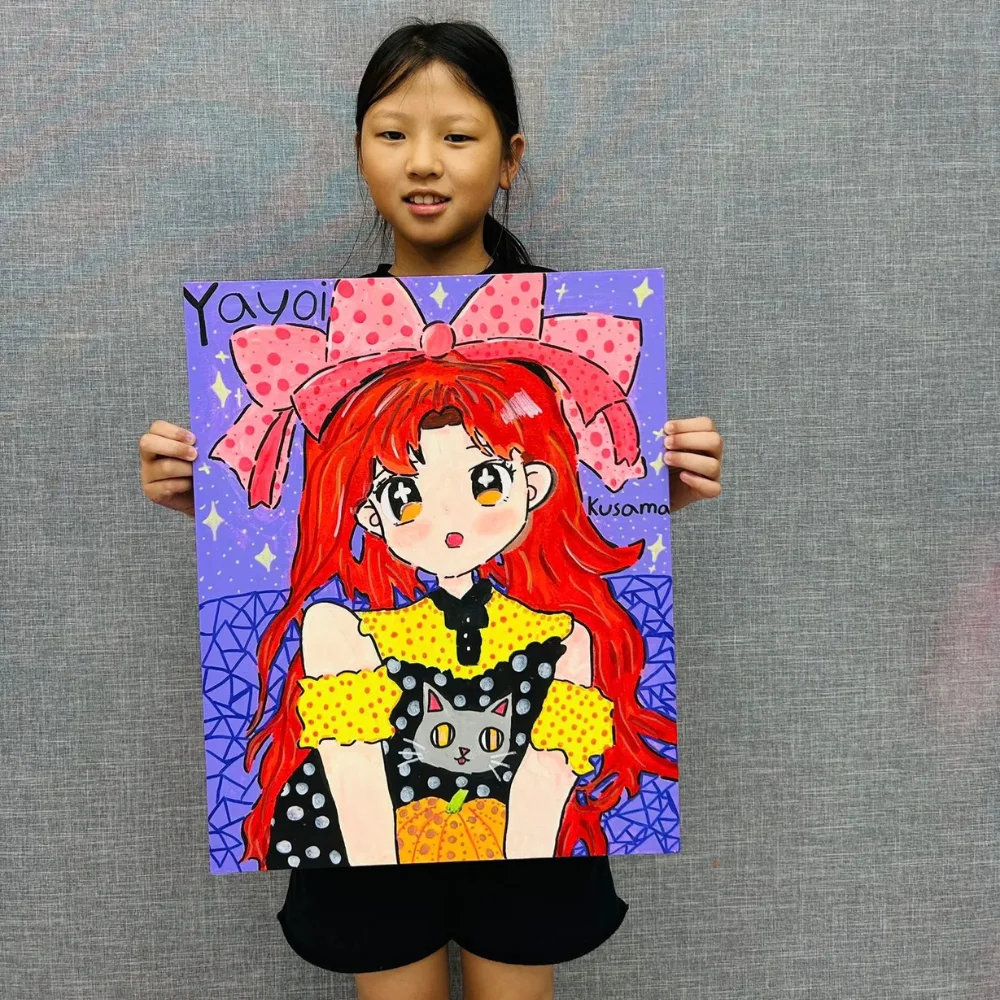 kusama-art-appreciation-class-singapore-student-portrait-canvas