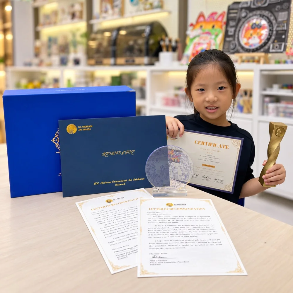 hc-andersen-art-awards-trophy-certificate-medal-set